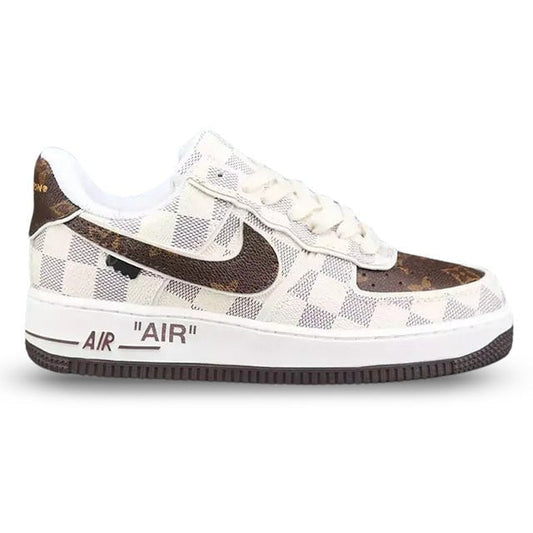Louis Vuitton x Off-White x Nike AF1 Damier Heat Check (Custom)