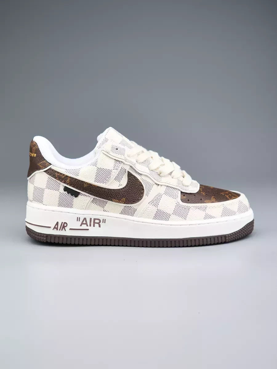Louis Vuitton x Off-White x Nike AF1 Damier Heat Check (Custom)